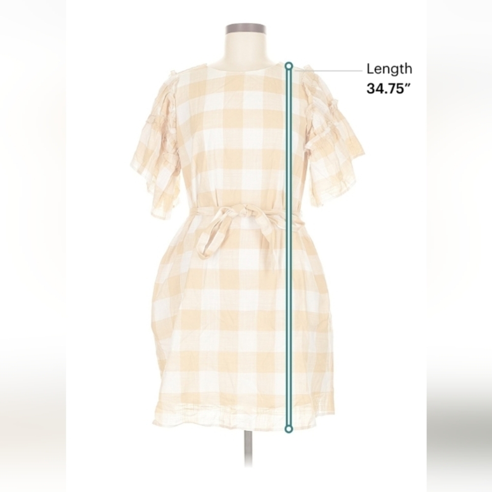 Who What Wear Yellow Gingham Dress M $32 Retail - Picture 7 of 7